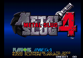 Metal Slug 4 title screen for Neo Geo